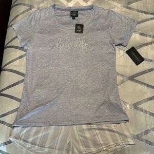 Laura Ashley - 2-piece Heather Blue Top and Bottoms - Size Small